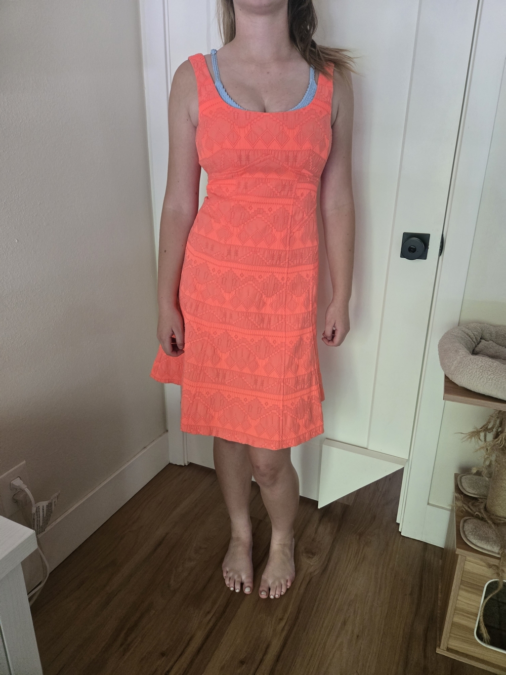 Nanette Lepore Neon Orange Structured Dress 0 - Picture 3 of 13
